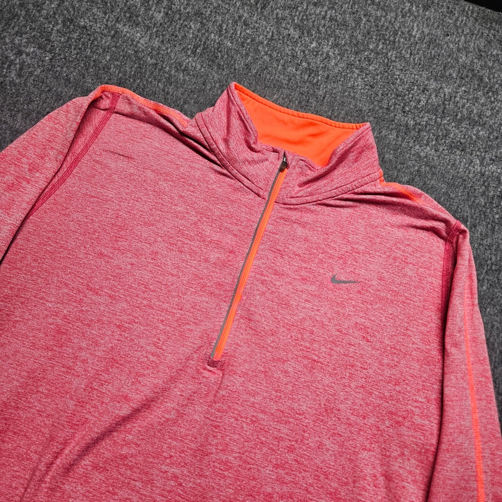 Nike Dri-FIT Half Zip Pullover Womens 1X Pink Heathered Running Top 502858-665
